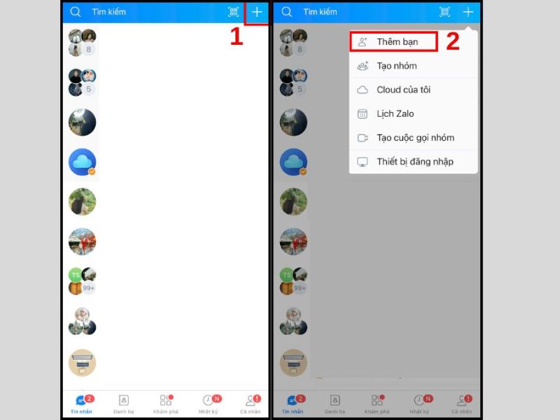 Tìm bạn qua tên Zalo và ảnh đại diện