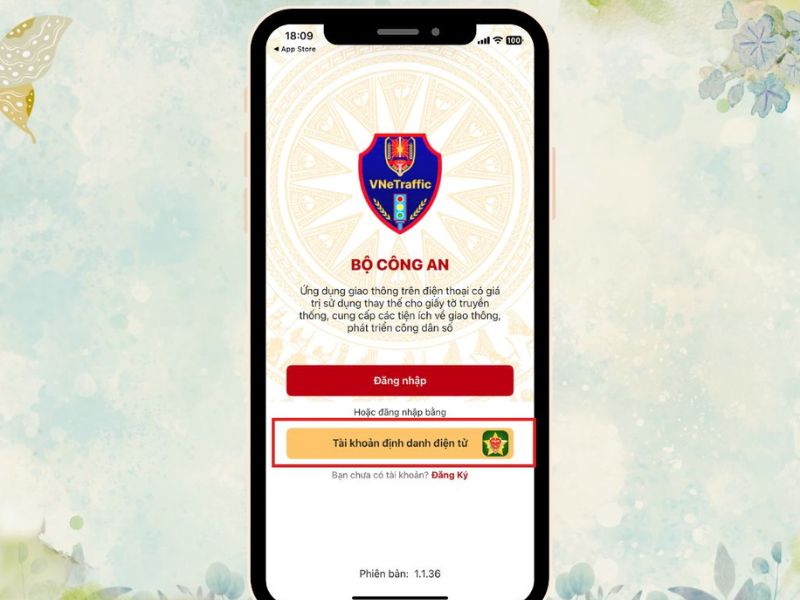 Truy cập ứng dụng VNeTraffic và vào mục quản lý giấy tờ