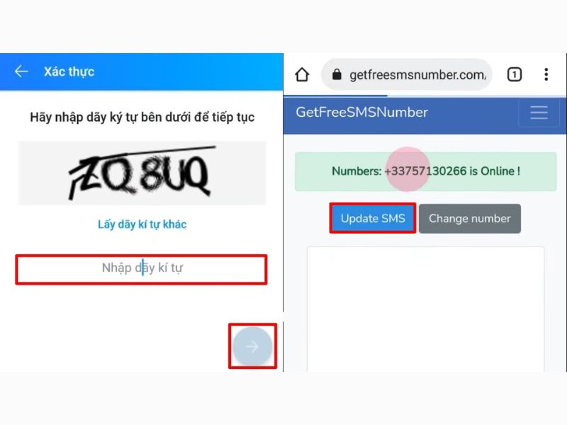 Nhập mã xác minh đăng ký tài khoản Zalo