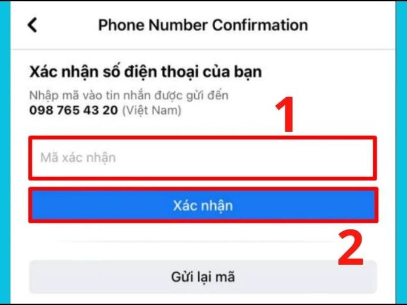 Nhập số OTP để xác nhận đổi số điện thoại