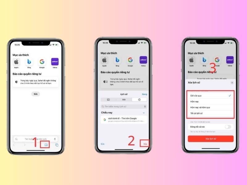 Xóa lịch sử duyệt web ngay trong ứng dụng Safari