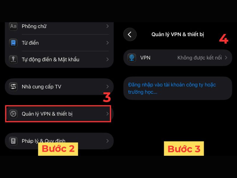 Xóa VPN trên iPhone