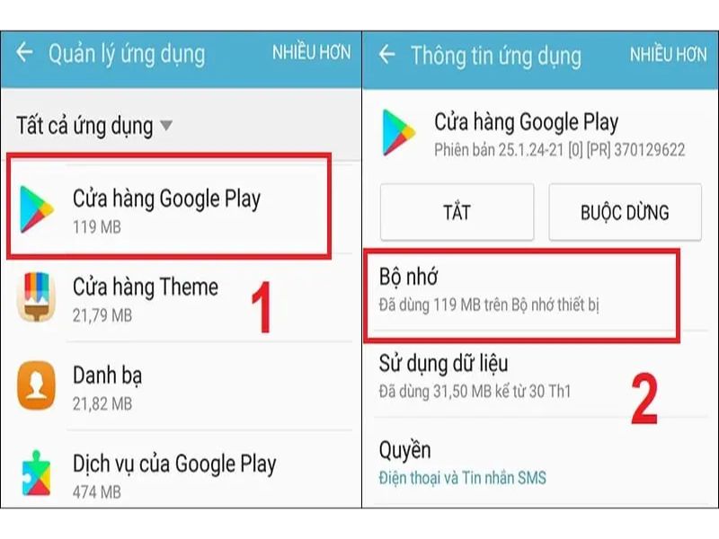 Xóa Cache trên Androi