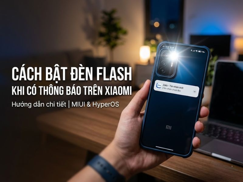 Cách bật đèn flash khi có thông báo trên Xiaomi cực đơn giản