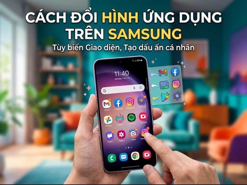 Cách đổi hình ứng dụng trên Samsung cực dễ 