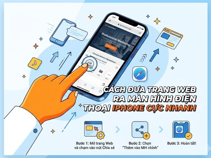 Cách đưa trang Web ra màn hình điện thoại iPhone cực nhanh