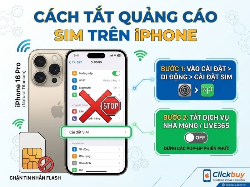 Cách tắt quảng cáo SIM trên iPhone chi tiết từ A-Z