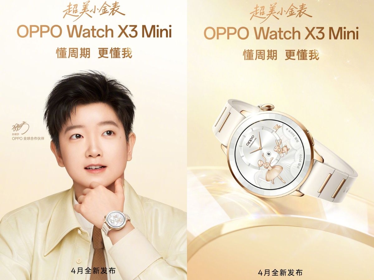 Lộ ảnh OPPO Watch X3 Mini với 3 màu sắc thời trang mới