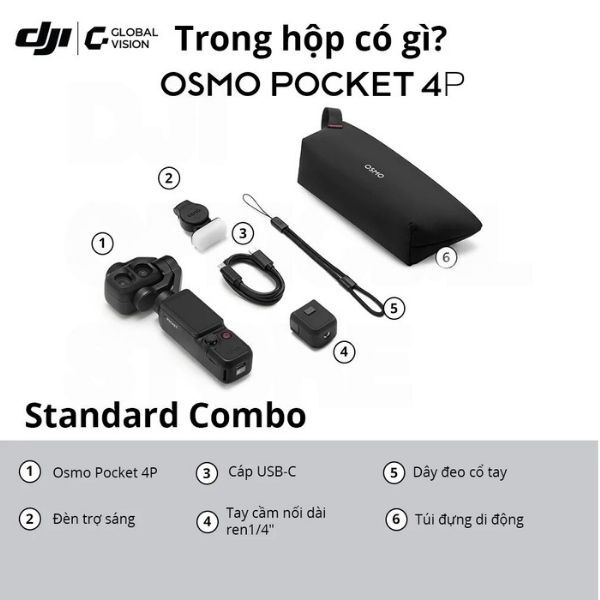 Máy quay cầm tay DJI Osmo Pocket 4P Standard Combo-62146