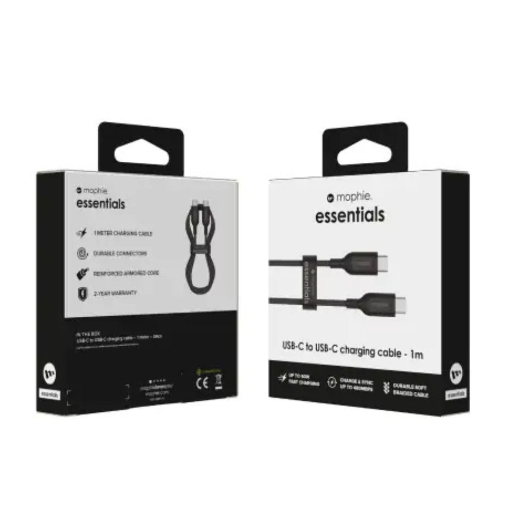 Cáp Mophie Essential Type-C to Type-C 60W 1M Chính Hãng-63103