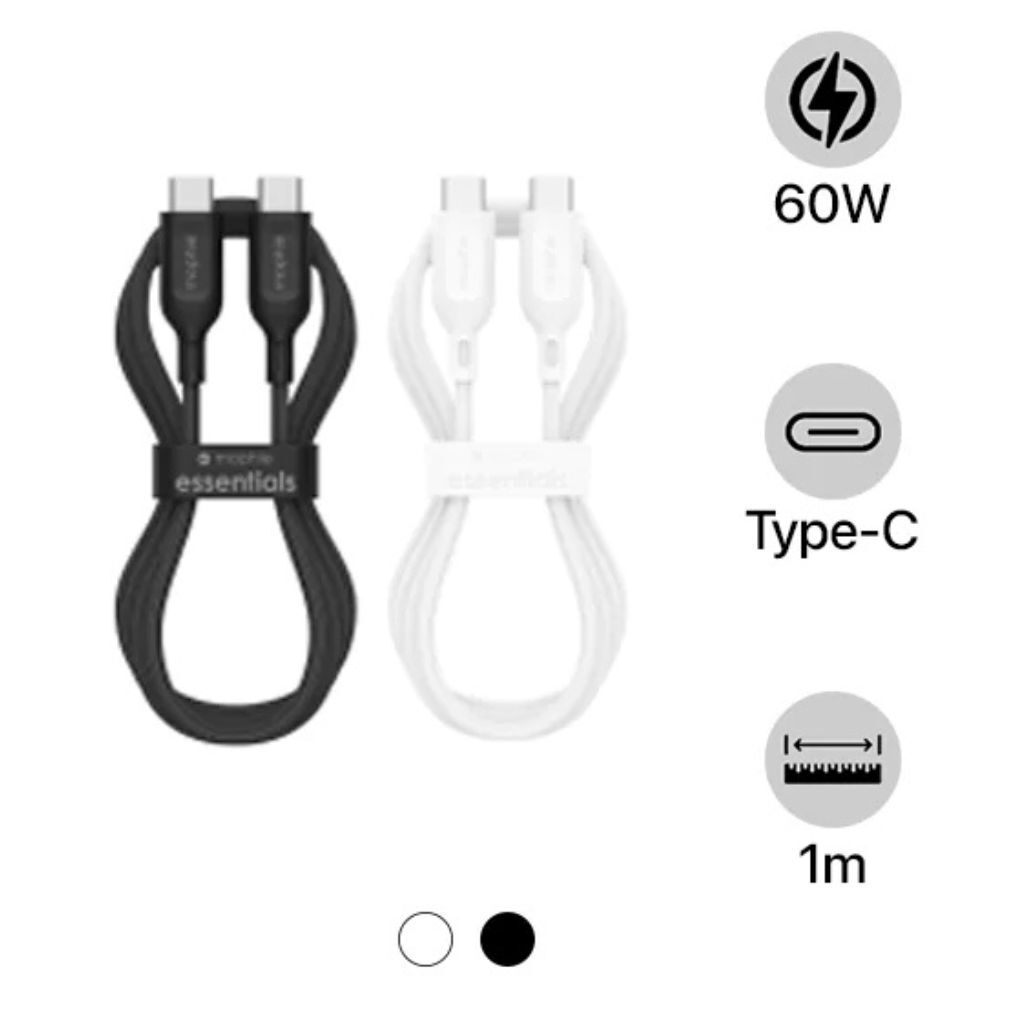 Cáp Mophie Essential Type-C to Type-C 60W 1M Chính Hãng-63102