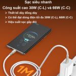 Cáp sạc nhanh Vivumax 3A C to Lightning 30W (VM-CB|I19)-59283
