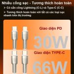 Cáp sạc nhanh Vivumax 3A C to Lightning 30W (VM-CB|I19)-59286