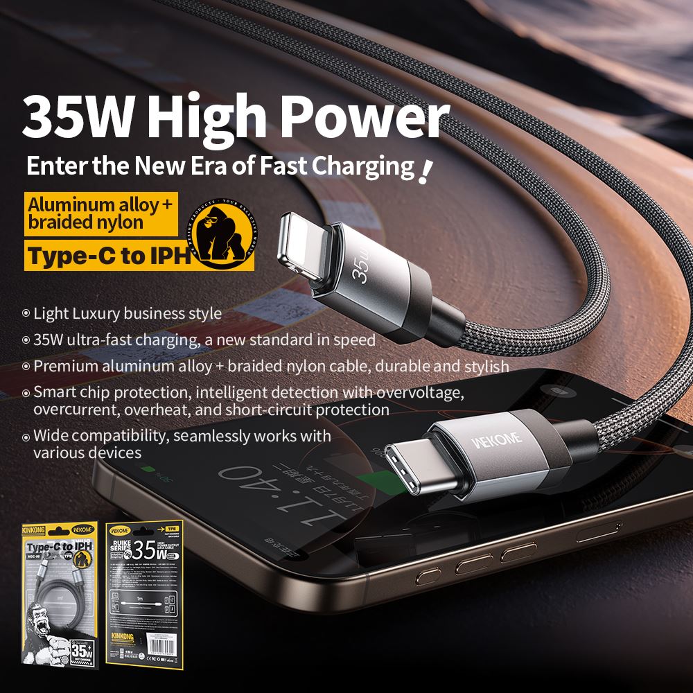 Cáp sạc nhanh Wekome 1m C to Lighning 65W WDC-99-56538