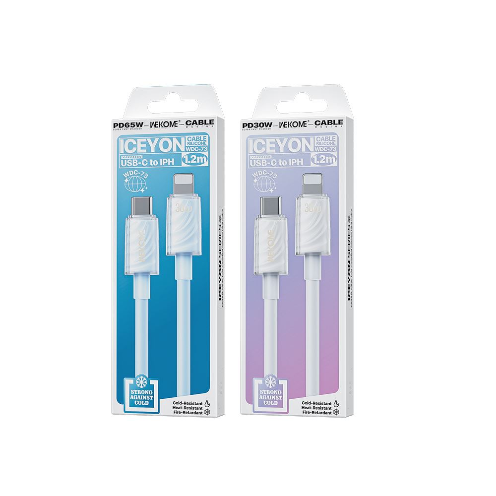 Cáp sạc nhanh Wekome Silicon 1m2 C to Lightning 30W WDC-73-56535