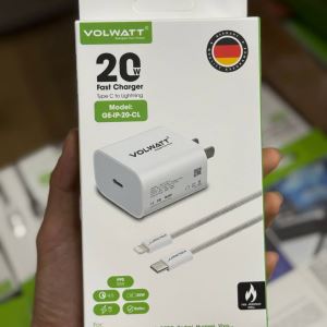 Combo Cáp Sạc Nhanh Volwatt 20W Type C To Lightning Chính Hãng