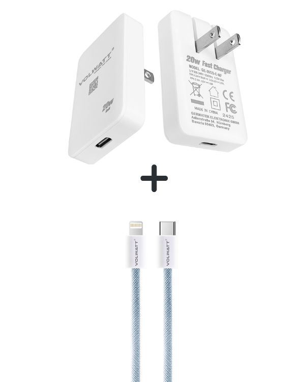 Combo Cáp Sạc Nhanh Volwatt Type C To Lightning Chính Hãng-54981