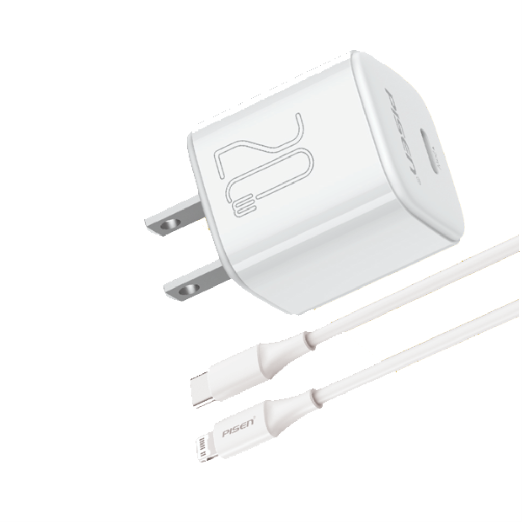 Combo PISEN QUICK - Mr White Tiny USB-C 20W (Lightning)