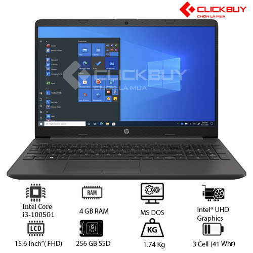 Laptop HP 250 G8 2R9H2EA (Core i3.1005G1/8GB DDR4/SSD 256GB/Intel UHD Graphics/15.6inchHD/Dos/Gray/NK)