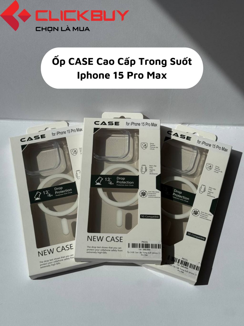Ốp CASE Cao Cấp Trong Suốt Magsafe Iphone 15 Series-55712