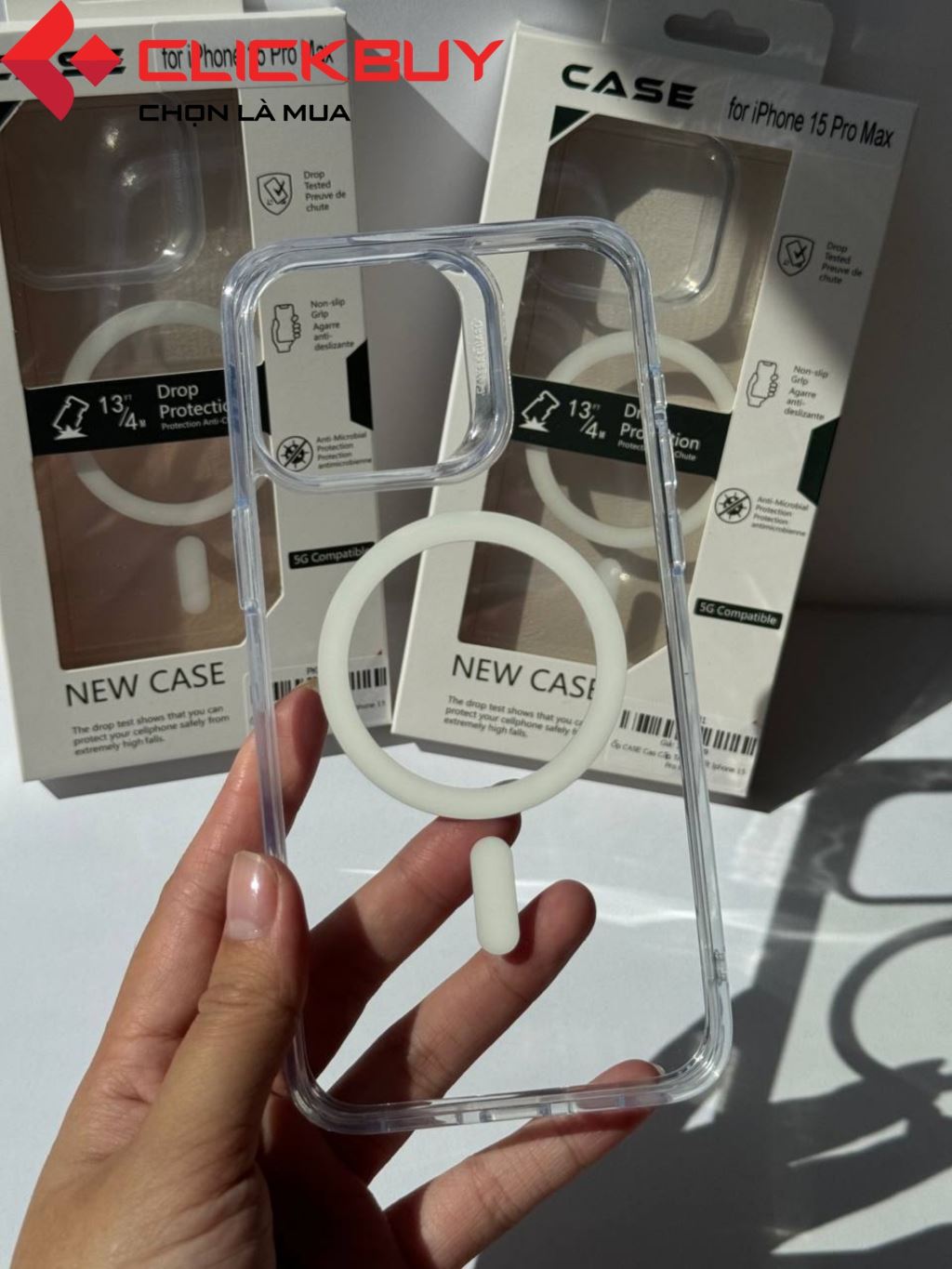 Ốp CASE Cao Cấp Trong Suốt Magsafe Iphone 15 Series-55714
