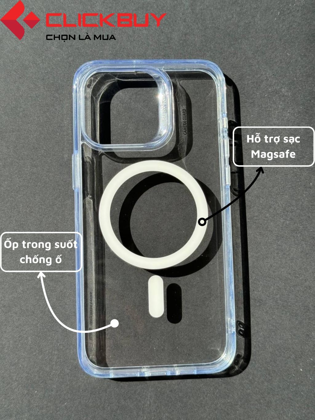 Ốp CASE Cao Cấp Trong Suốt Magsafe Iphone 15 Series-55715