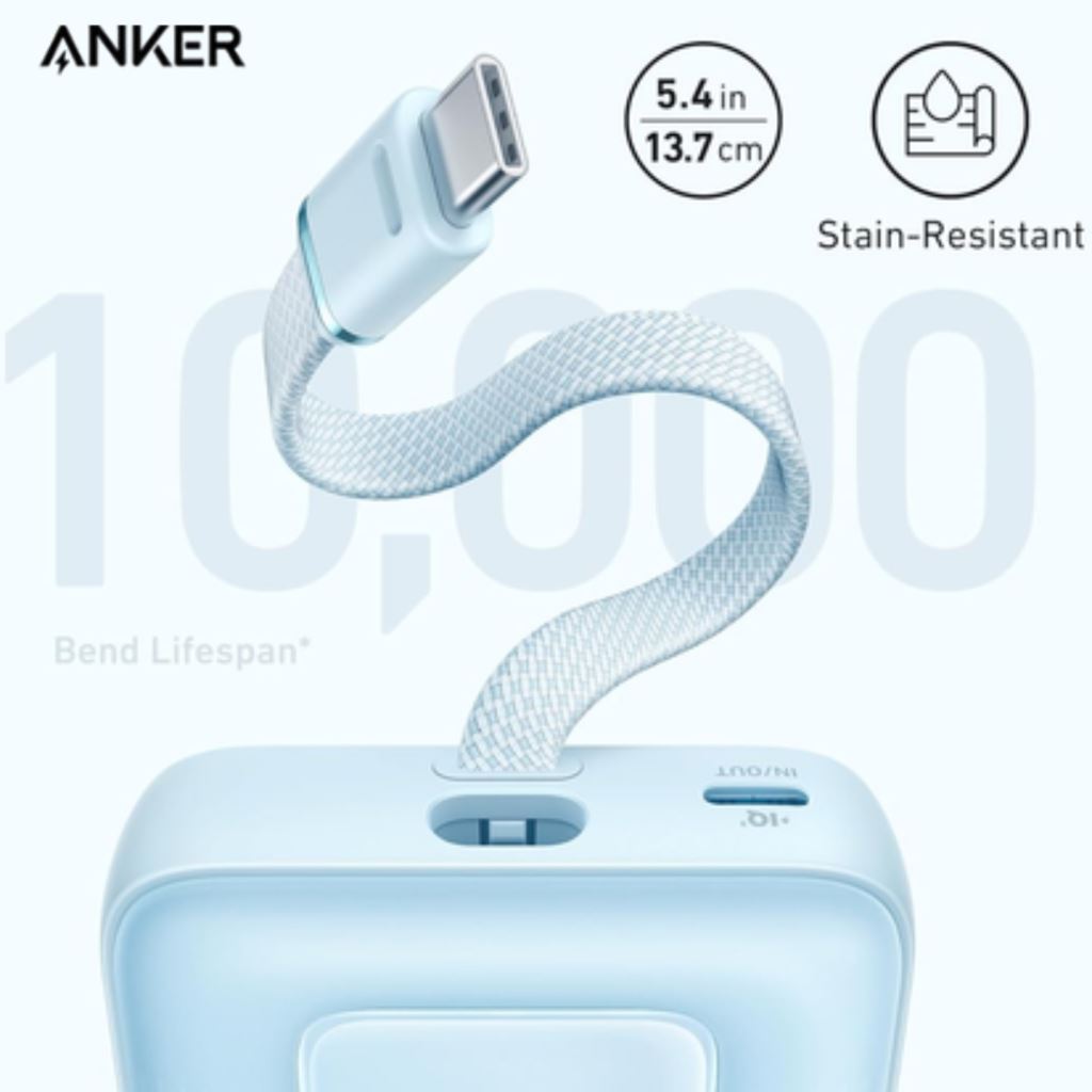 Pin dự phòng Anker Zolo 10000mah 30W 1A1C Tích Hợp Cáp Type-C A1688-55234