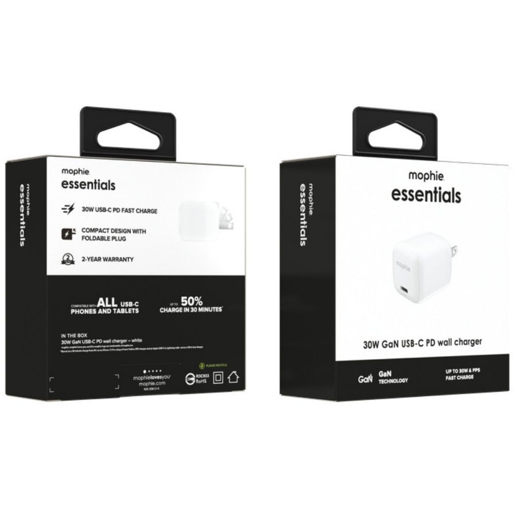 Sạc Mophie Essentials 30W 1C GaN Chính Hãng-63179