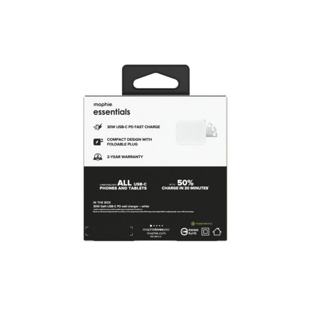 Sạc Mophie Essentials 30W 1C GaN Chính Hãng-63181
