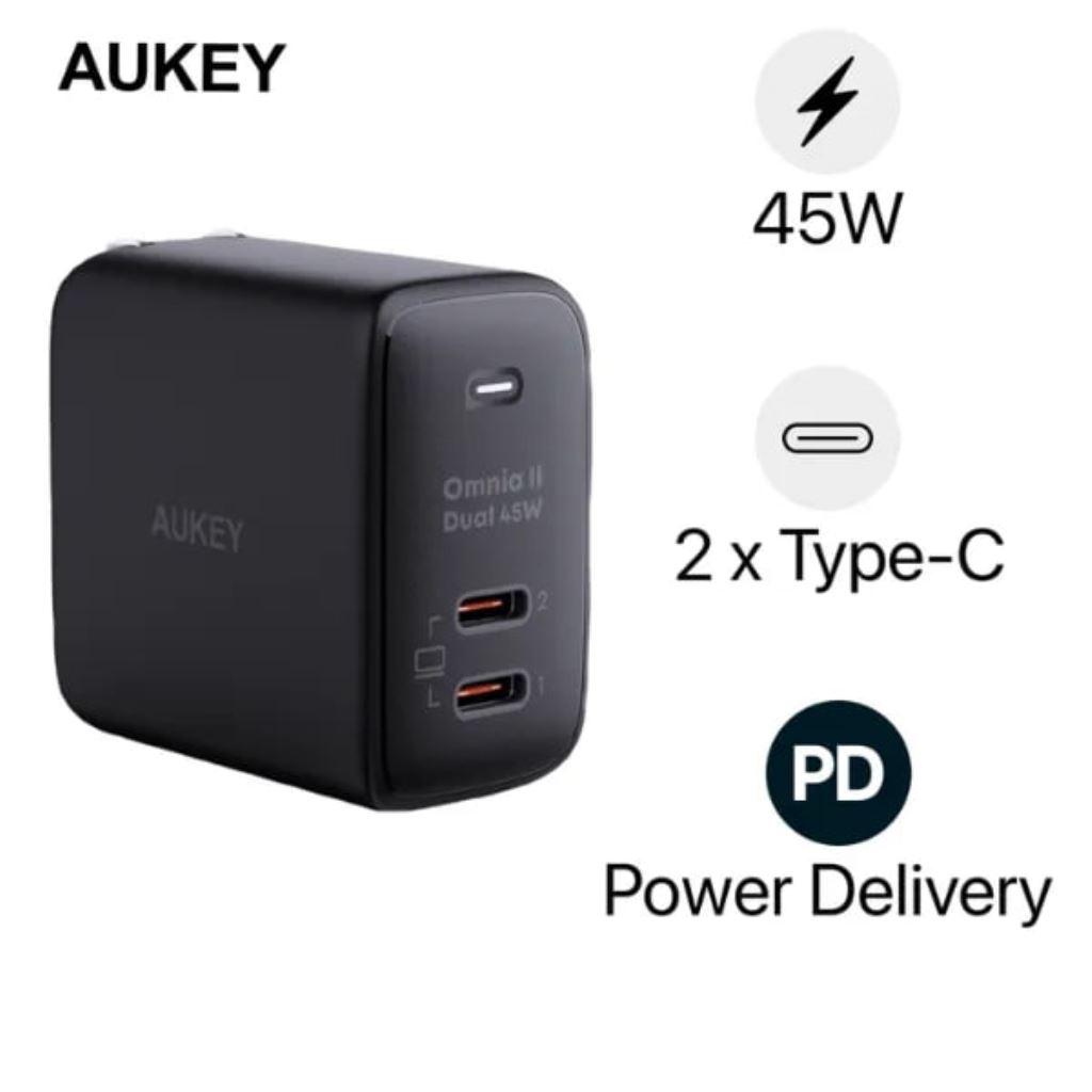 Sạc nhanh Aukey PD 45W PA-B4T 2 cổng