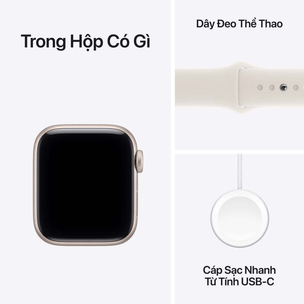 Apple Watch SE 3 GPS 40mm Viền nhôm dây cao su - bảo hành 1 đổi 1 12 tháng-56935