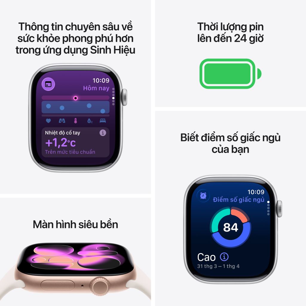 Apple Watch Series 11 GPS 42mm Viền Nhôm Dây Cao Su - 1 đổi 1 12 tháng-57049