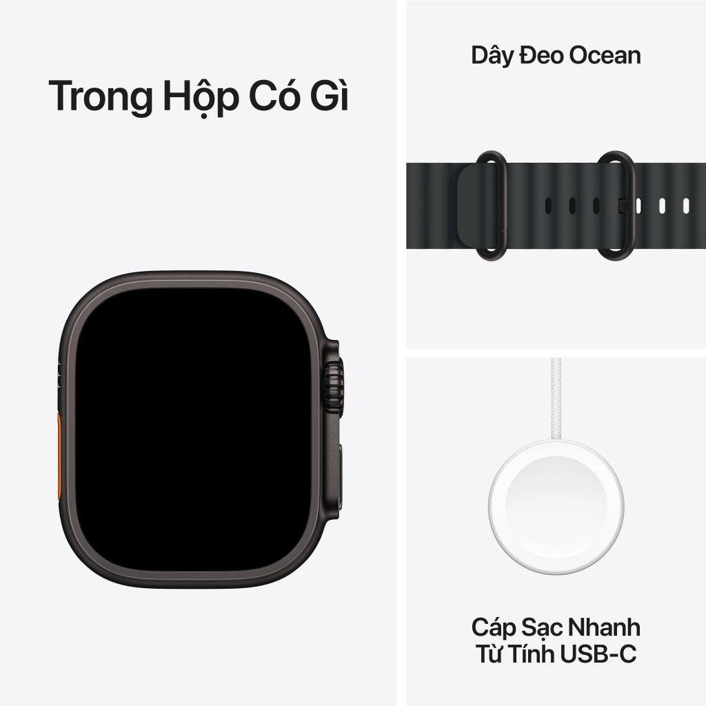 Apple Watch Ultra 3 5G 49mm Viền Titan Dây Cao Su - Bảo hành 1 đổi 1 12 tháng-57318