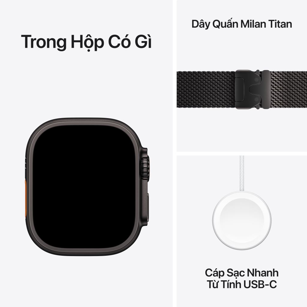 Apple Watch Ultra 3 5G 49mm Viền Titan Dây Thép - Bảo hành 1 đổi 1 12 tháng-57431